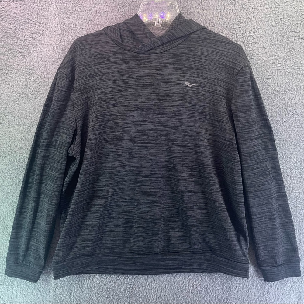 Mens Everlast Thermal Athletic Long Sleeve Hoodie Size XL Heathered Fleece Lined